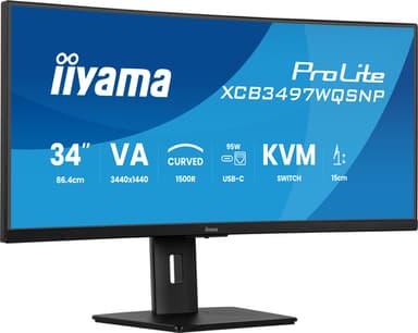 iiyama ProLite XCB3497WQSNP-B1 computer monitor 86.4 cm (34") 3440 x 1440 pixels UltraWide Quad HD LED Black view 4