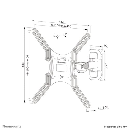 Neomounts WL40-540BL14 TV mount wall 32-55" - full motion - easy install