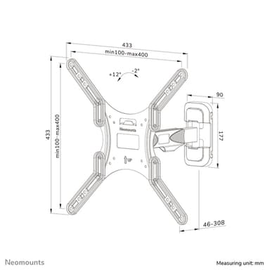 Neomounts WL40-540BL14 TV mount wall 32-55" - full motion - easy install view 16