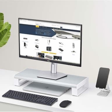 StarTech.com Ergonomic Monitor Riser Stand, Up to 33lb/15kg, Fixed height 3.5in/9cm, Desktop Computer Monitor/Laptop Riser, Steel Platform, Quick Assembly, Optimize Desk Space - TAA view 7
