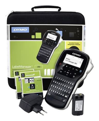 DYMO LabelManager 280 Rechargeable Handheld Label Maker Kit | QWERTY Keyboard | with 2 Rolls of D1 Labels & Carrying Case view 1