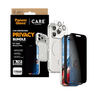 PanzerGlass ® | CARE by ® 3-in-1 Flagship Privacy Bundle iPhone 17 Pro Clear screen protector Apple 1 pc(s) view 6
