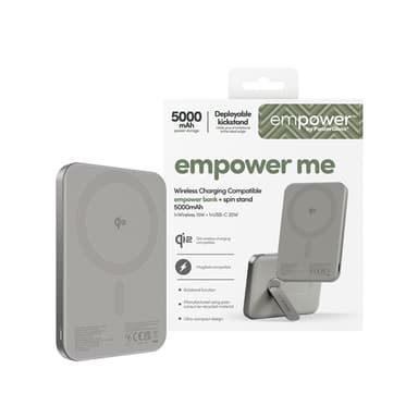PanzerGlass empower™ by ® empower™ Bank w. Spin Stand | 5000mAh | Titanium Wireless charging view 2