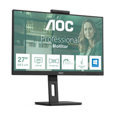 AOC Q27P3CW computer monitor 68.6 cm (27") 2560 x 1440 pixels Quad HD LED Black view 2