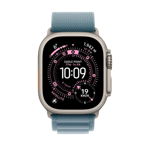 Apple Watch Ultra 3 GPS + Cellular 49mm Natural Titanium Case with Light Blue Alpine Loop - Large