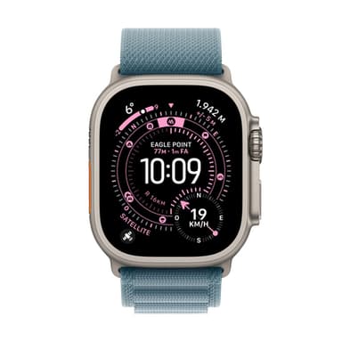 Apple Watch Ultra 3 GPS + Cellular 49mm Natural Titanium Case with Light Blue Alpine Loop - Large view 2