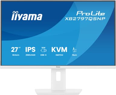 iiyama ProLite XB2797QSNP-W1 computer monitor 68.6 cm (27") 2560 x 1440 pixels Quad HD LCD White view 4