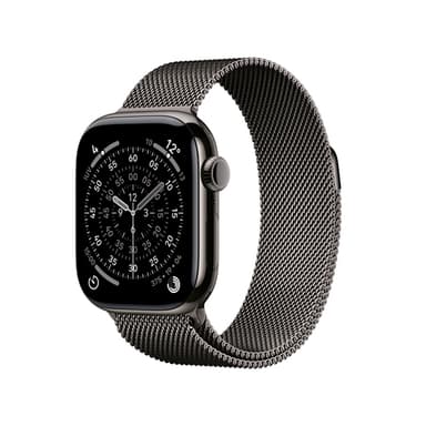 Apple Watch Series 11 GPS + Cellular 42mm Slate Titanium Case with Slate Milanese Loop view 1
