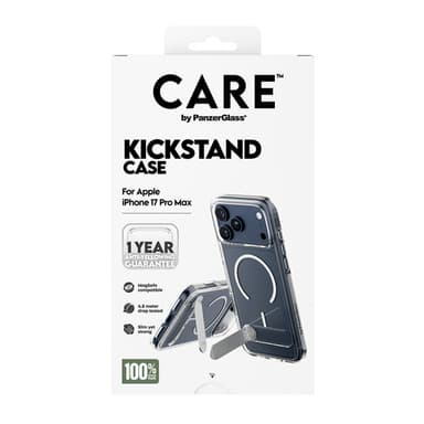 PanzerGlass CARE™ by ® Kickstand Case Transparent w. MagSafe iPhone 17 Pro Max view 3