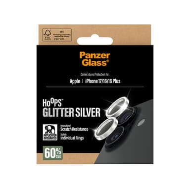 PanzerGlass ® Hoops® Camera Lens Protector Glitter Silver iPhone 17 | iPhone 16 | 16 Plus Clear screen protector Apple 1 pc(s) view 3