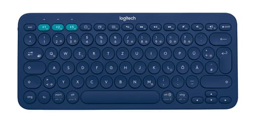 Logitech K380 keyboard Universal Bluetooth QWERTZ Swiss Blue