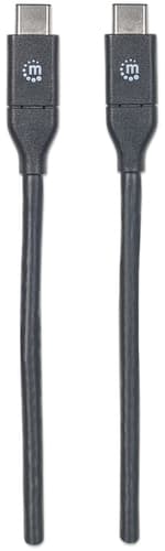Manhattan USB-C to USB-C Cable, 1m, Male to Male, Black, 10 Gbps (USB 3.2 Gen2 aka USB 3.1), 3A (fast charging), SuperSpeed+ USB, Lifetime Warranty, Equivalent to USB31CC1M view 4