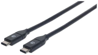 Manhattan USB-C to USB-C Cable, 1m, Male to Male, Black, 10 Gbps (USB 3.2 Gen2 aka USB 3.1), 3A (fast charging), SuperSpeed+ USB, Lifetime Warranty, Equivalent to USB31CC1M view 1