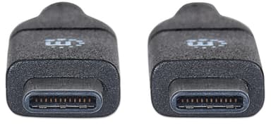 Manhattan USB-C to USB-C Cable, 1m, Male to Male, Black, 10 Gbps (USB 3.2 Gen2 aka USB 3.1), 3A (fast charging), SuperSpeed+ USB, Lifetime Warranty, Equivalent to USB31CC1M view 3