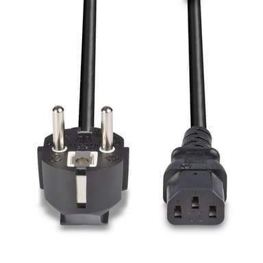 Lindy 3m Schuko 2 Pin Plug to IEC C13 Power Cable, Black view 3