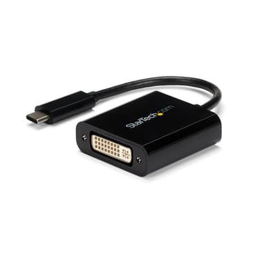 StarTech.com USB C to DVI Adapter - Black - 1920x1200 - USB Type C Video Converter for Your DVI D Display/Monitor/Projector - Upgraded Version is CDP2DVIEC view 1