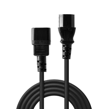 Lindy 0.5m IEC Extension Cable, Black view 2