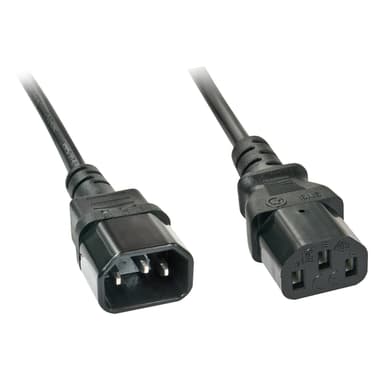 Lindy 5m IEC Extension Cable, Black view 1