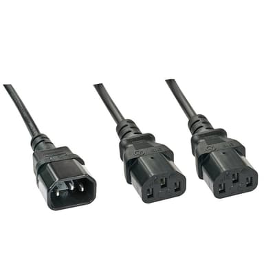 Lindy 1m IEC Splitter Cable IEC C14 to 2 x IEC C13 view 1