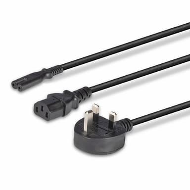 Lindy 2.5m UK 3 Pin Plug to IEC C13 and IEC C7 Splitter Extension Cable, Black view 5