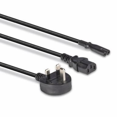 Lindy 2.5m UK 3 Pin Plug to IEC C13 and IEC C7 Splitter Extension Cable, Black view 3