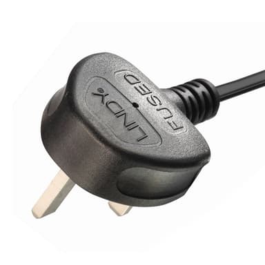 Lindy 1m UK 3 Pin Plug to IEC C13 Mains Power Cable, Black view 6