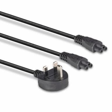 Lindy 2.5m UK 3 Pin Plug To IEC 2 x C5 Splitter Extension Cable, Black view 8