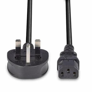 Lindy 1m UK 3 Pin Plug to IEC C13 Mains Power Cable, Black view 4