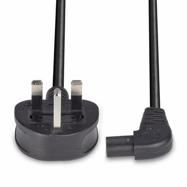 Lindy 3m UK 3 Pin Plug To Right Angled IEC C7 Mains Power Cable, Black view 4