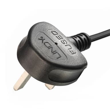 Lindy 1m UK 3 Pin Plug To IEC C7 Mains Power Cable, Black view 6