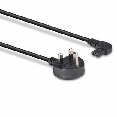 Lindy 3m UK 3 Pin Plug To Right Angled IEC C7 Mains Power Cable, Black view 3