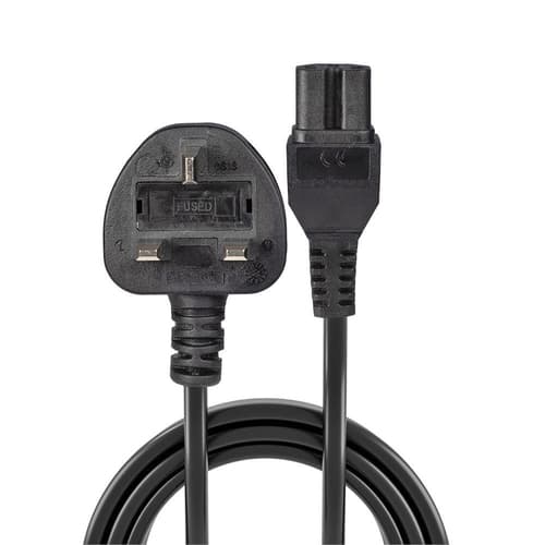 Lindy 2m Mains UK 3 Pin Plug to Hot Conditioned IEC C15 Power Cable Kettle Lead