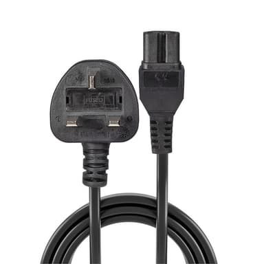 Lindy 2m Mains UK 3 Pin Plug to Hot Conditioned IEC C15 Power Cable  Kettle Lead view 2