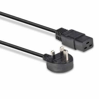 Lindy 2m UK 3 Pin Plug to IEC C19 Power Cable. Black view 3