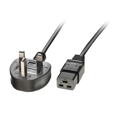 Lindy 2m UK 3 Pin Plug to IEC C19 Power Cable. Black view 4