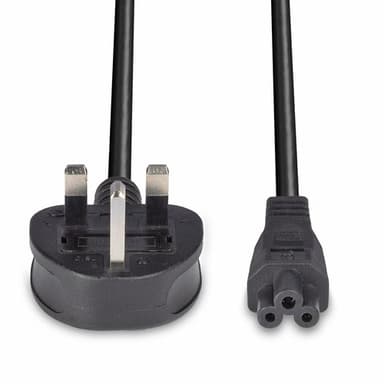 Lindy 1m UK 3 Pin to C5 Mains Cable, lead free view 4