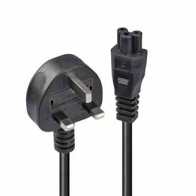 Lindy 1m UK 3 Pin to C5 Mains Cable, lead free view 1