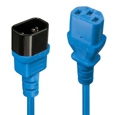 Lindy 2m IEC Extension Cable, Blue view 1