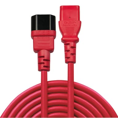 Lindy 1m IEC Extension Cable, Red view 2