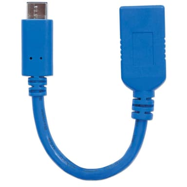 Manhattan USB-C to USB-A Cable, 15cm, Male to Female, 5 Gbps (USB 3.2 Gen1 aka USB 3.0), 3A (fast charging), SuperSpeed USB, Blue, Lifetime Warranty, Equivalent to USB31CAADP (except colour) view 2