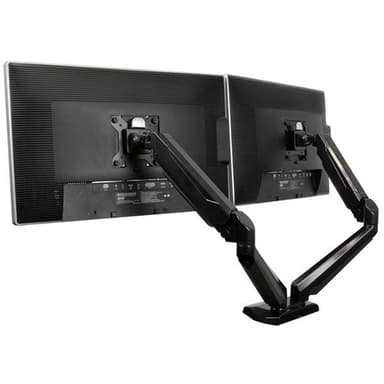StarTech.com Desk Mount Dual Monitor Arm with USB & Audio, Desk Clamp VESA Mount for up to 32" (17.6lb/8kg) Displays, Ergonomic Full Motion Dual Monitor Arm - Black view 7