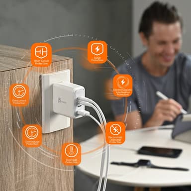 j5create JUP4370 70W GaN USB-C® 4-Port Charger view 1
