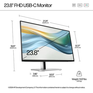 HP Series 5 Pro 23.8 inch FHD USB-C Monitor - 524pu view 3