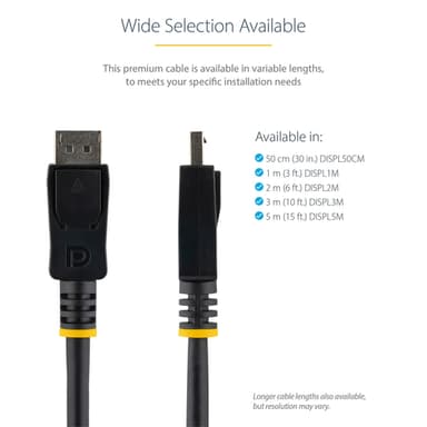 StarTech.com 3m (10ft) DisplayPort 1.2 Cable - 4K x 2K Ultra HD VESA Certified DisplayPort Cable - DP to DP Cable for Monitor - DP Video/Display Cord - Latching DP Connectors view 4