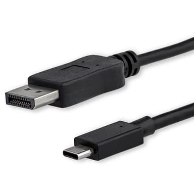 StarTech.com 6ft/1.8m USB C to DisplayPort 1.2 Cable 4K 60Hz - USB-C to DisplayPort Adapter Cable HBR2 - USB Type-C DP Alt Mode to DP Monitor Video Cable - Works w/ Thunderbolt 3 - Black view 1