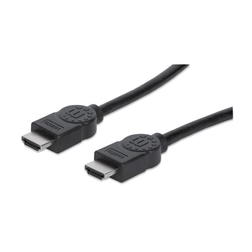 Manhattan HDMI 4K@30Hz Cable, 1m, Suitable for ALL 1080p/HD and majority of 4K uses (check your system 4K specification to be sure), Male to Male, Black, Ultra HD 4k x 2k, Lifetime Warranty, High Speed, Equivalent to HDMM1M