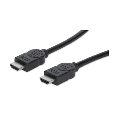 Manhattan HDMI 4K@30Hz Cable, 1m, Suitable for ALL 1080p/HD and majority of 4K uses (check your system 4K specification to be sure), Male to Male, Black, Ultra HD 4k x 2k, Lifetime Warranty, High Speed, Equivalent to HDMM1M view 1