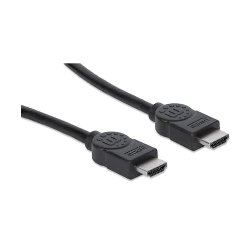 Manhattan HDMI 4K@30Hz Cable, 1m, Suitable for ALL 1080p/HD and majority of 4K uses (check your system 4K specification to be sure), Male to Male, Black, Ultra HD 4k x 2k, Lifetime Warranty, High Speed, Equivalent to HDMM1M