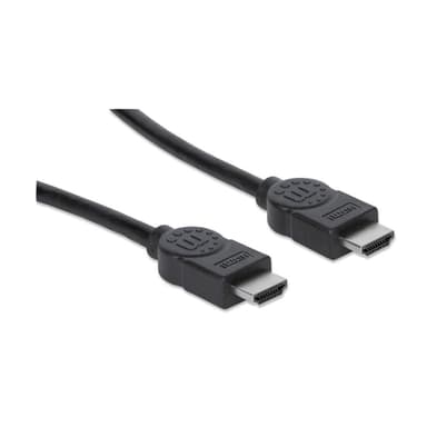 Manhattan HDMI 4K@30Hz Cable, 1m, Suitable for ALL 1080p/HD and majority of 4K uses (check your system 4K specification to be sure), Male to Male, Black, Ultra HD 4k x 2k, Lifetime Warranty, High Speed, Equivalent to HDMM1M view 2