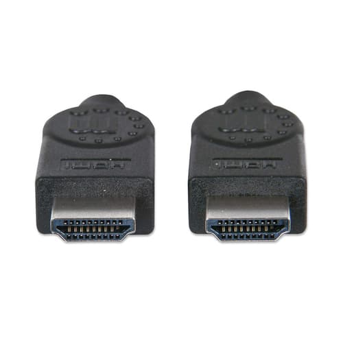 Manhattan HDMI 4K@30Hz Cable, 1m, Suitable for ALL 1080p/HD and majority of 4K uses (check your system 4K specification to be sure), Male to Male, Black, Ultra HD 4k x 2k, Lifetime Warranty, High Speed, Equivalent to HDMM1M